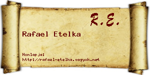 Rafael Etelka névjegykártya